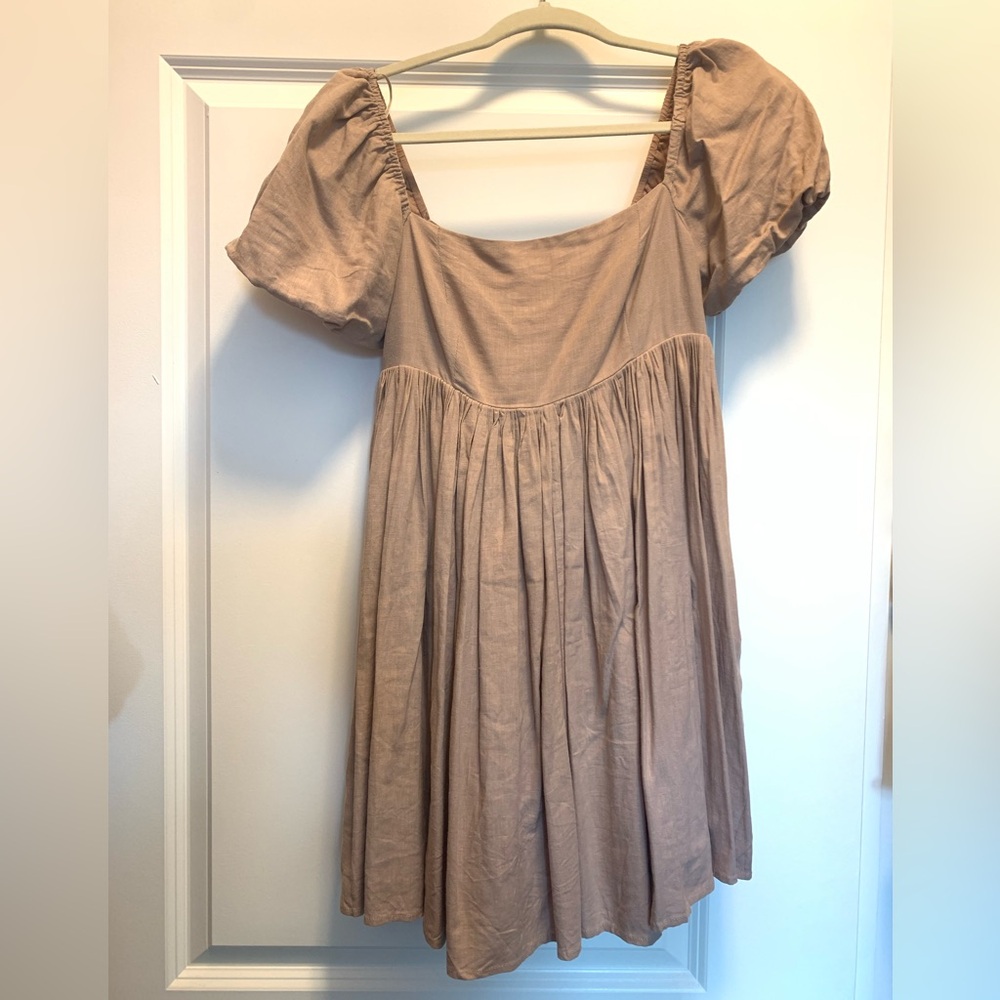 Tan Babydoll Dress